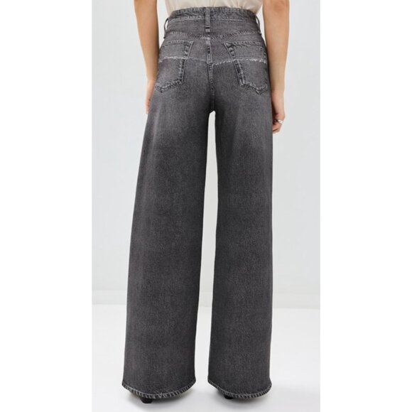 NEW Rag & Bone Charlize Miramar Fleece Terry High-Rise Wide-Leg Sweatpant Jeans - Picture 3 of 14